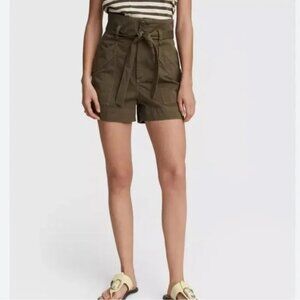 Rag and bone Women's Olive Green belted High-Waisted Field Cargo Shorts XL Sz 34